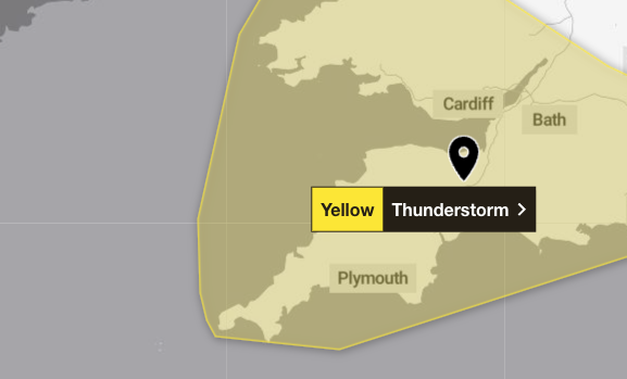 Thunderstorm warnings continue across the South West over the weekend