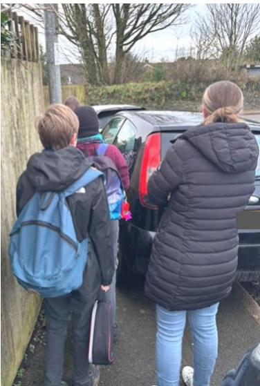 An example of the dangerous parking which goes on in and around Dobwalls Primary School
