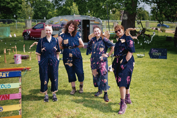 Performers from Teylu Theatre Company at Tunes in the Castle at Powderham last month