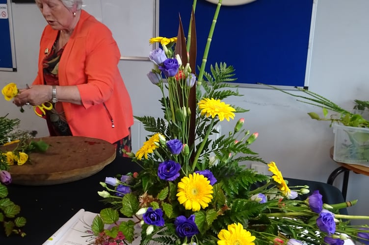 A practice afternoon was organised by Sheila Hadlow-Mount for Liskeard Flower Club