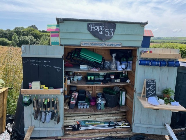 An old Community Cupboard has been transformed by the Looe Shedders as part of their Hope@53 contributions 