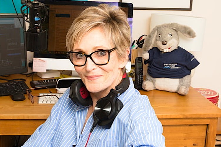 Presenter Judi Spiers and Gus Honeybun.