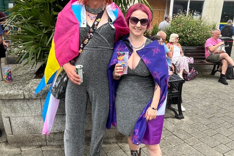 Georgia Nash and Abby Hartfelt at Liskeard Pride