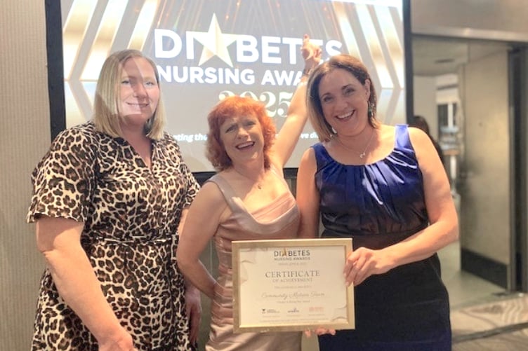 Catherine Ledbetter, right, with Jayne Oxenham and Dr Sarah Jarvis at the awards ceremony.