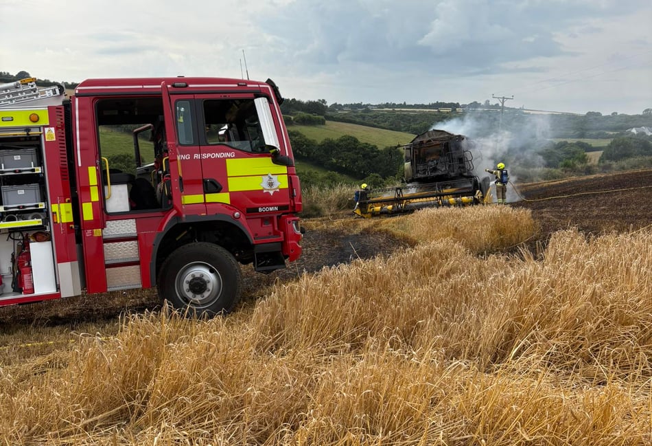Combine harvester fire shuts rail line and disrupts train services