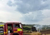 Combine harvester fire shuts rail line and disrupts train services