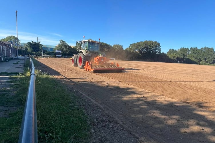 Major pitch improvements are being carried out at Saltash Rugby Club in Moorlands Lane