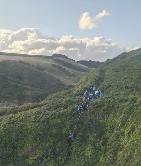 Coastguards from Looe, Polruan and St Austell were called into action following an incident at Lansallos Beach