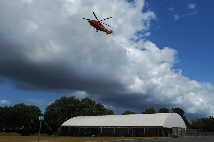 The new Cornwall Air Ambulance made a flying visit to see pupils and staff at St Stephen's School in Saltash