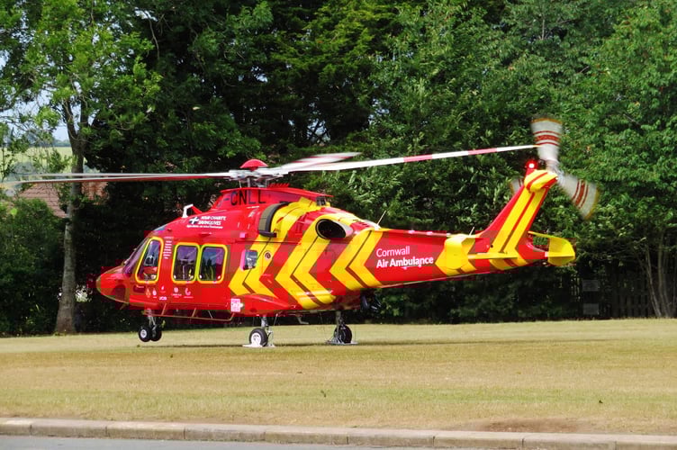 The new Cornwall Air Ambulance made a flying visit to see pupils and staff at St Stephen's School in Saltash