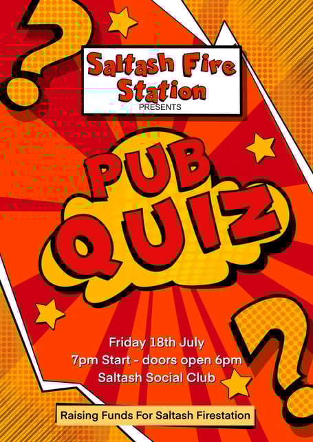 Saltash Fire Station Quiz Night takes place at 7pm on Friday, July 18