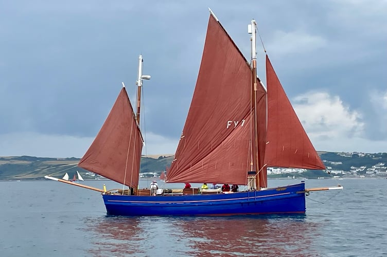 Lugger Our Daddy takes to the water as part of the 2025 Looe Lugger Classics (Picture: Peter Kinver)