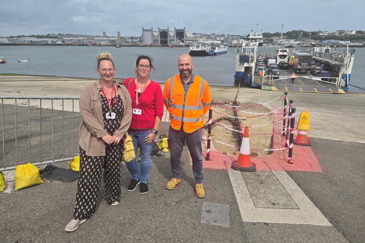 Youth workers Rachael Ellis and Natalie Griffin pictured alongside Kurt Hunt from Tamar Crossings