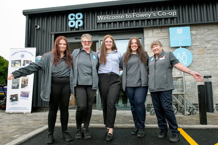 Co Op Fowey, Cornwall.

 L-R Kady Sandey, Lisa England Manager Caitlyn Berry, Abbie Reynolds and  Lynette Berry.