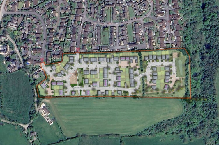 A plan showing where the 92 homes could be built in relation to Wadebridge (Picture: Luken Beck)