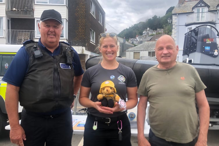Police Community Support Officer Steve Cocks, alongside ? and Cornwall Councillor Jim Candy