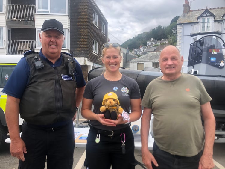 Police Community Support Officer Steve Cocks, alongside ? and Cornwall Councillor Jim Candy