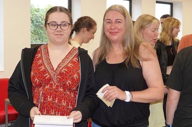 Students and parents arrived nice and early in Torpoint to collect their A Level results