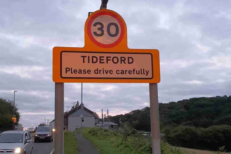 New speed limits of 30mph have been set up for motorists travelling through the villages of Tideford and Landrake