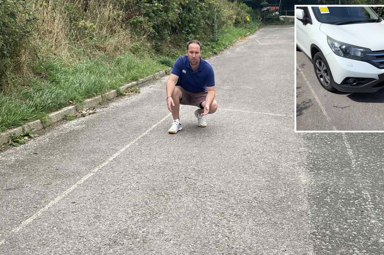 Holidaymaker Dan Down is concerned there is nothing to warn visitors not to park in a number of now-redundant spaces in Cawsand car park