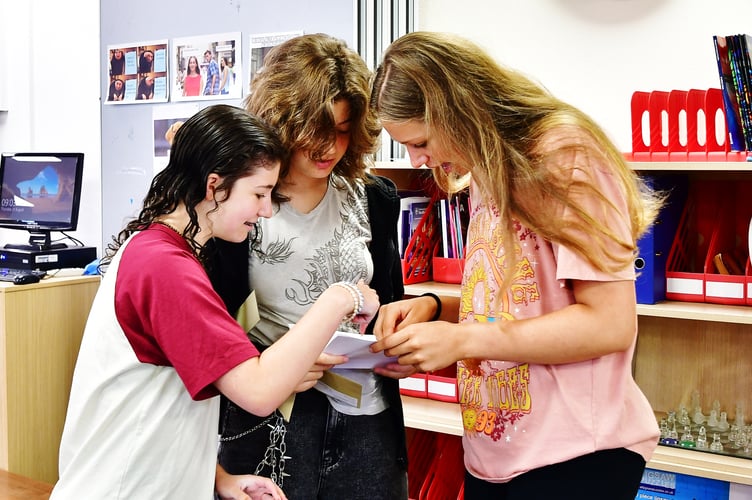 Students at Torpoint Community College look at the results of their GCSE exams (Picture: Andy Campfield)