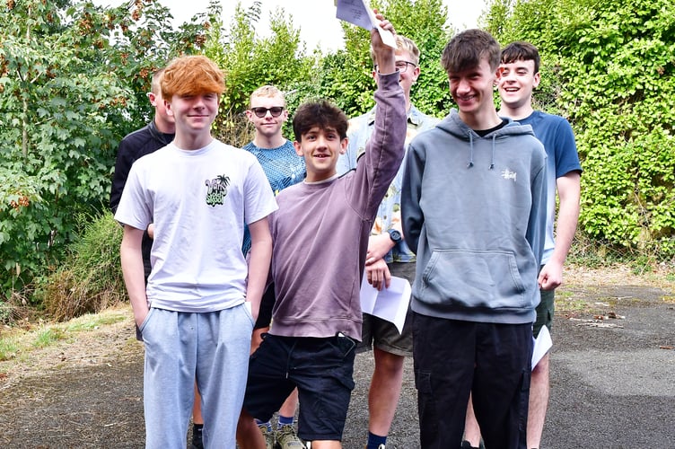 Students celebrate their GCSE results at Torpoint Community College (Picture: Andy Campfield)