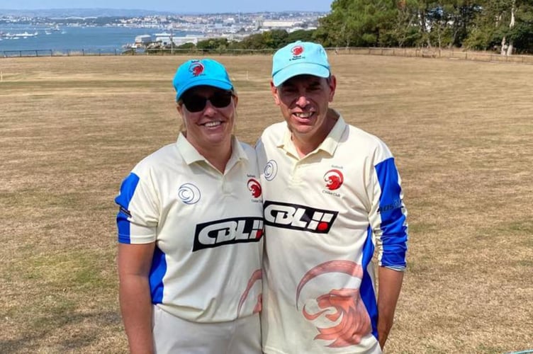 Katherine Dore, the first-ever female player to feature for Saltash Cricket Club in league cricket, alongside her husband Andy