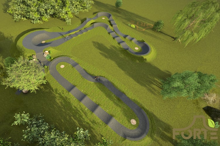 An artist’s impression of what the pump track could look like in St Austell.