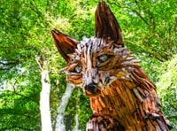 Impressive leaping fox sculpture unveiled at tourist attraction