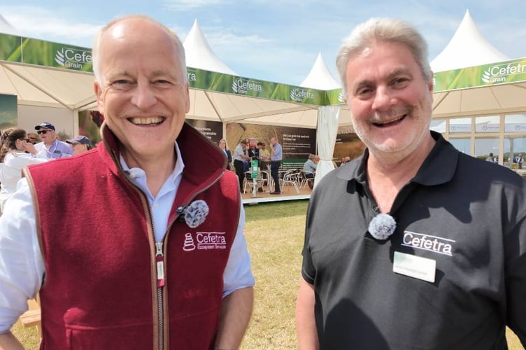 Cefetra's Uwe Schroeder, left, and Jason Hayward-Jones at Cereals 2025 in Leadenham, Lincolnshire