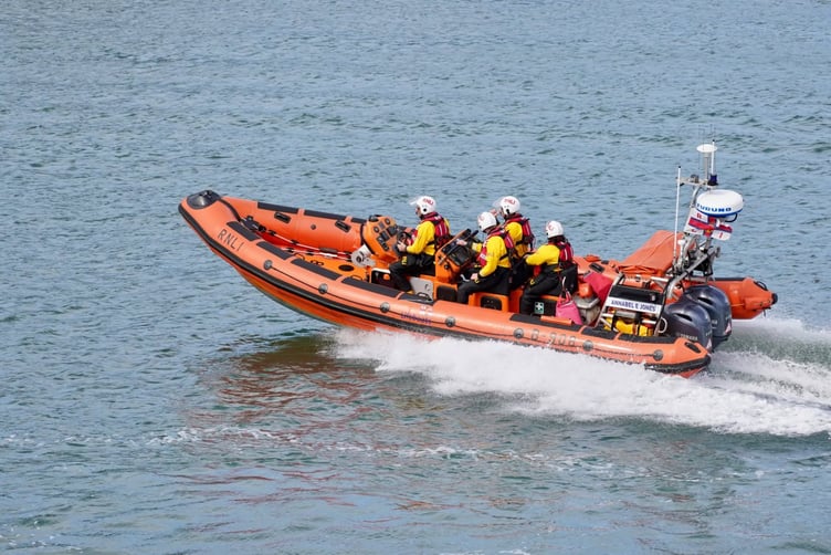 A volunteer crew from Plymouth RNLI's Annabel E Jones came to the rescue of a windfoiler just off Torpoint
