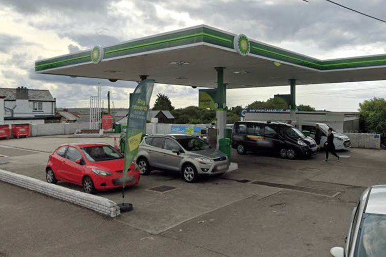 Biscovey petrol station.