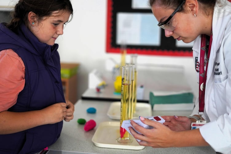 The activities at the Poltair School open evening included hands-on experiments.
