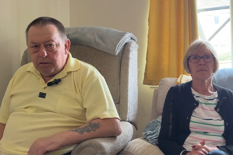 Rugby fan Stuart with his wife Sue.