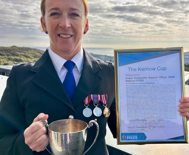 PCSO honoured with Kernow Cup for outstanding community service