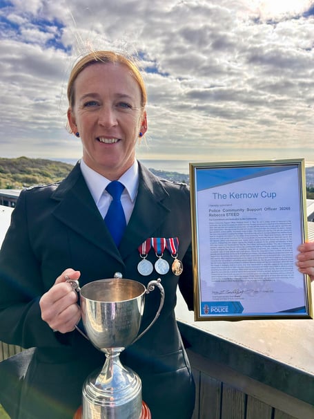 Liskeard PCSO Bex Steed has been awarded the Kernow Cup