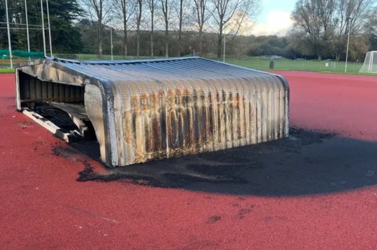 Par Track was targeted by arsonists who set fire to a high jump bed and its metal cover (Picture: Par Track)