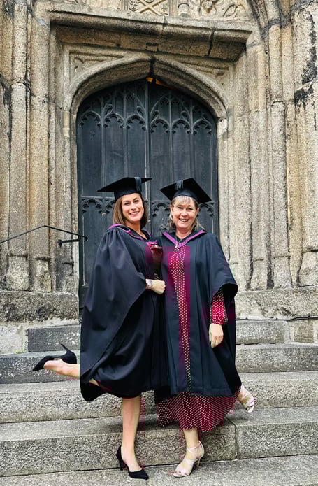 Sarah Edwards, alongside her mother Christine Griffin, both graduated on the same day from the University of St Mark & St John