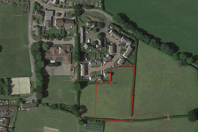 The red markings indicate the land of the proposed development in Menheniot (Picture: Cornwall Council)