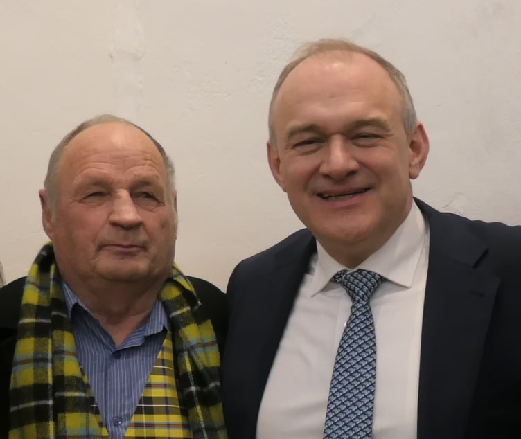 Cornwall councillor Jim Candy alongside Liberal Democrats leader Ed Davey