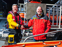 Looe RNLI volunteer earns helm qualification after intense sea trial