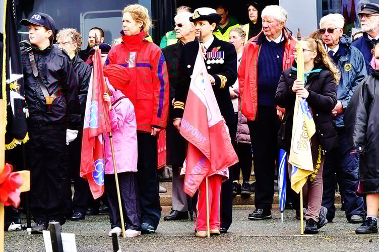 People of all ages turned out in force to be part of Torpoint's Remembrance Service 