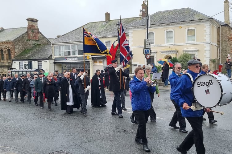 Liskeard Silver Band led the procession through the streets of the town