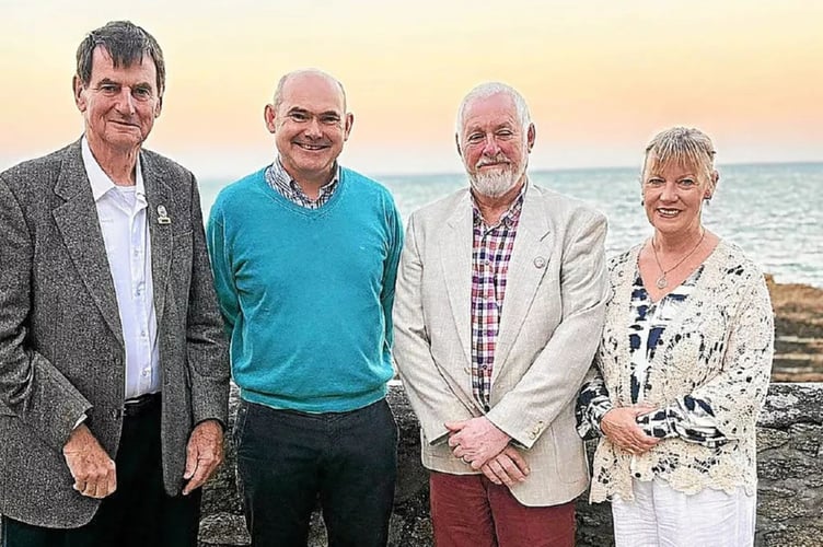 Stephen Remington (Mayor of Looe), Patrick Le Roux (Mayor of Quiberon), Jon Holmes (Looe councillor) and Nicola Colwill