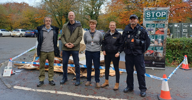 Representatives from the Environment Agency, Cornwall Council and Devon and Cornwall Police were at Golitha Falls to highlight the problem of fly-tipping within the county