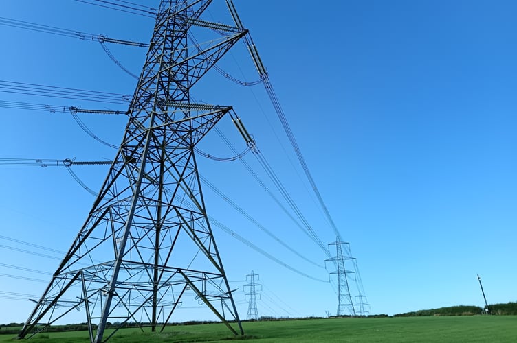 Electricity pylons near Llannon, Carmarthenshire (pic Richard Youle and free for use for wire partners)