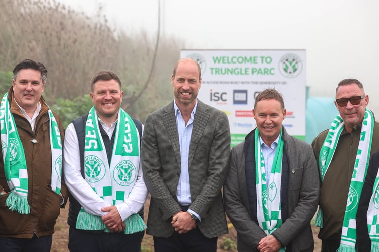 The Duke of Cornwall opens a new access road for Mousehole Association Football Club (AFC) during a visit to Cornwall. (Picture: Andrew Parsons/Kensington Palace)