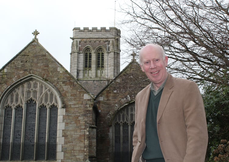 Churchwarden and treasurer Mike Sturgess outside of St Martin's Church in Liskeard