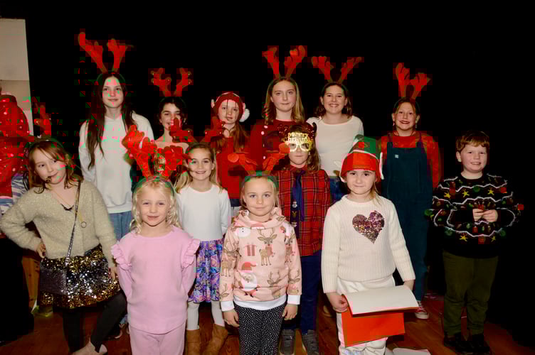 Some of the children from Fourlanesend Primary School who sang carols