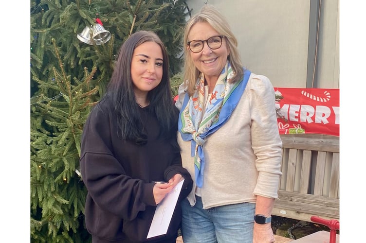 Voucher winner Ruby Cardew alongside TV celebrity Fern Britton